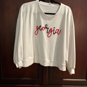 White Georgia Embroidered Women's Top